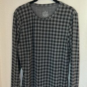Cuddl Duds Black and Gray Checkered Shirt